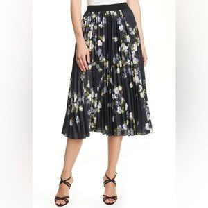 Ted Baker London Classic Floral Print Pleated Skirt